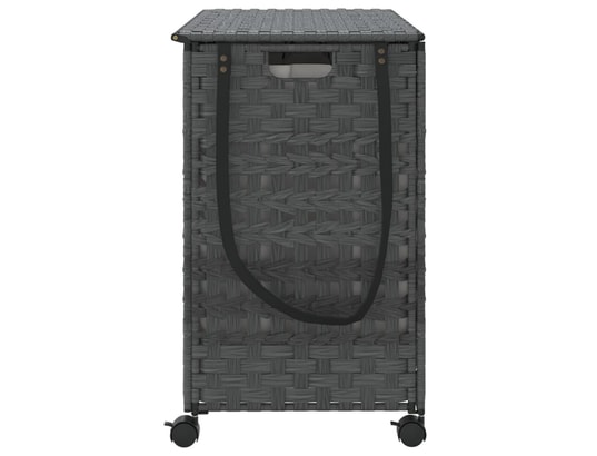 VIDAXL - Panier à linge avec roulettes gris 66x35x60 cm résine tress...