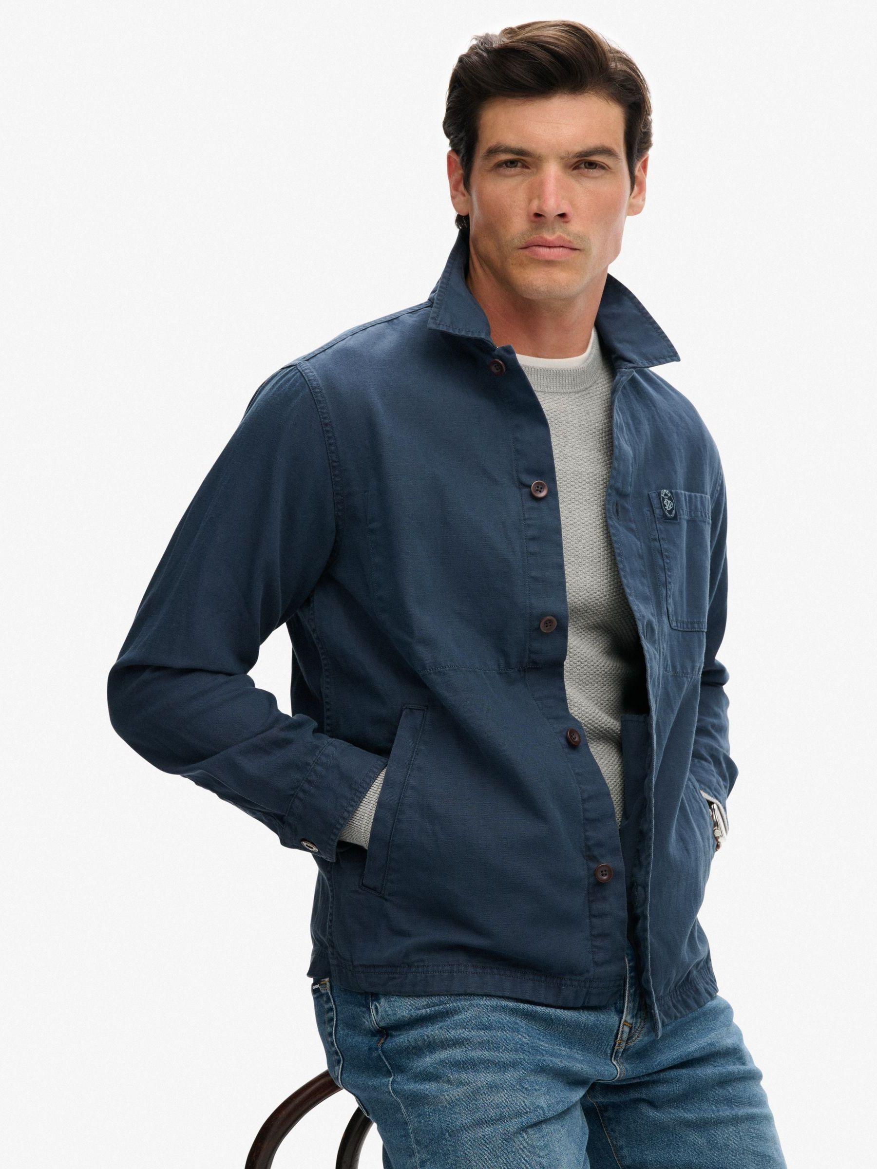 Superdry The Merchant Store Linen Blend Overshirt