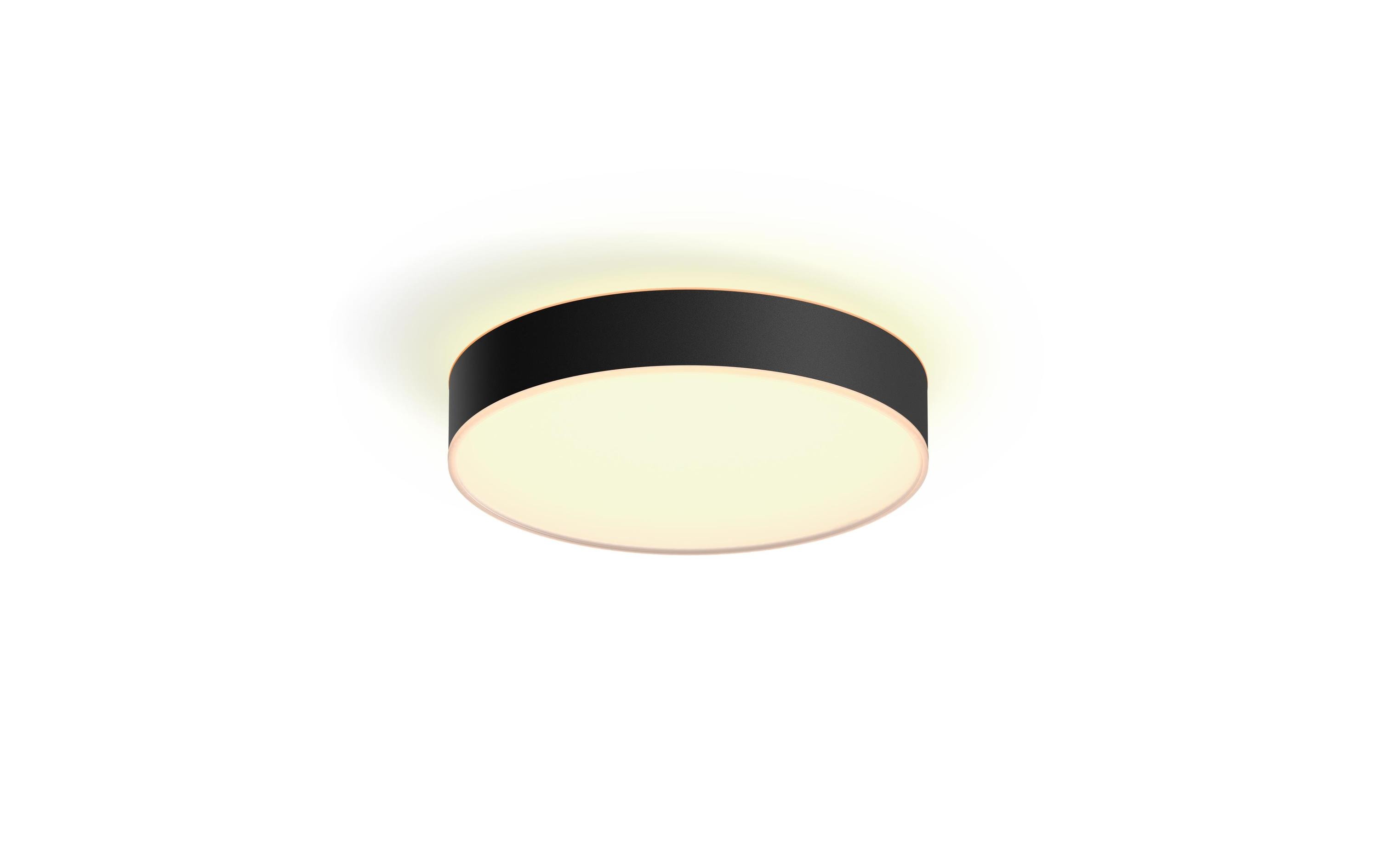 White Ambiance Enrave Deckenleuchte M Schwarz + Dimmer<br>Deckenlampe steuerbar mit Philips Hue