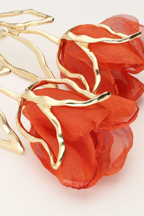 Statement oorhangers met oranje tulp