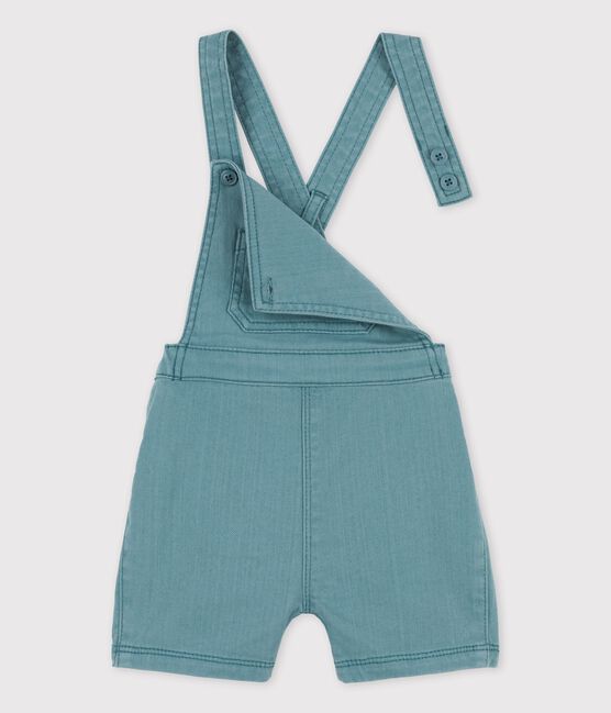 Salopette courte en denim coloré bébé