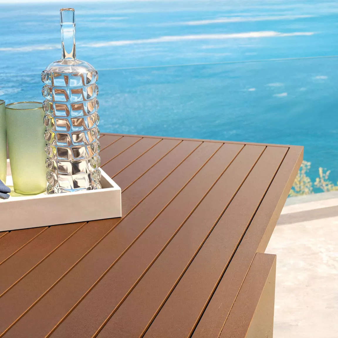 Table de jardin extensible aluminium 12 places (200/320 x 100 cm) Murano Bronze