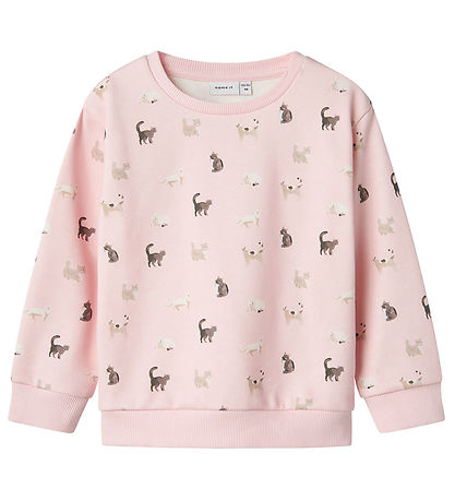 Name It Sweatshirt - NmfBrigitta - Ballerina/Melange m. Katzen