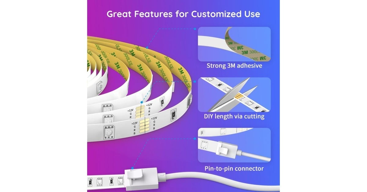 GoveeH6110 RGB Smart Wi-Fi + Bluetooth ledstrip  (10 meter, Wifi, Bluetooth)