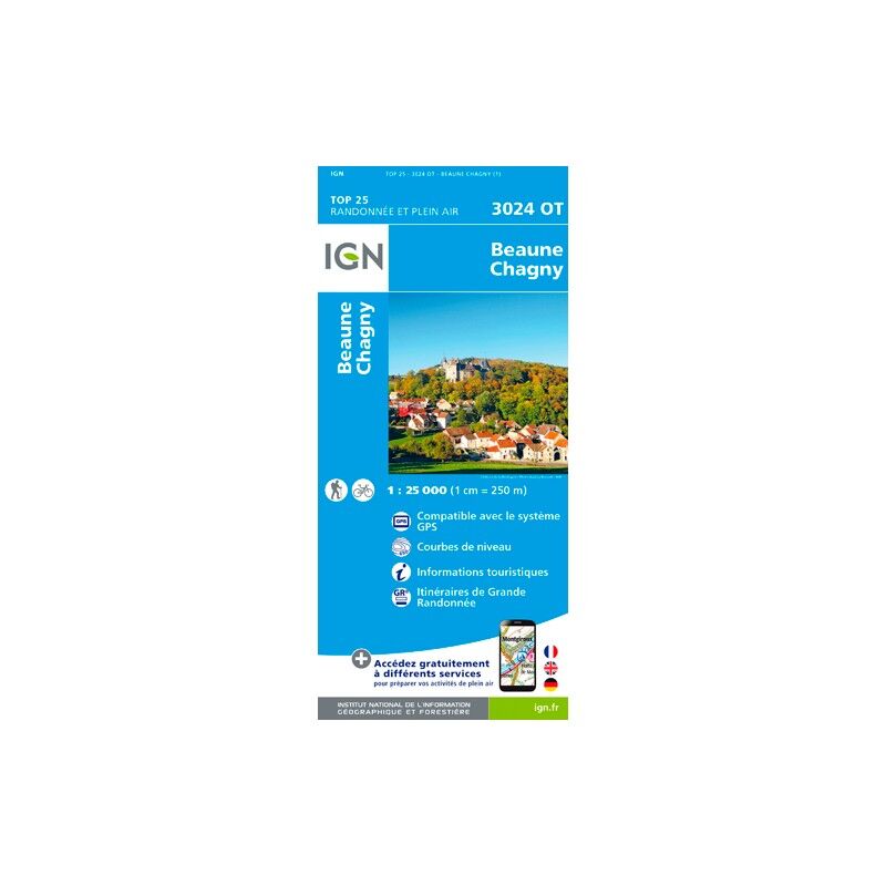 Beaune Chagny - Carte topographique