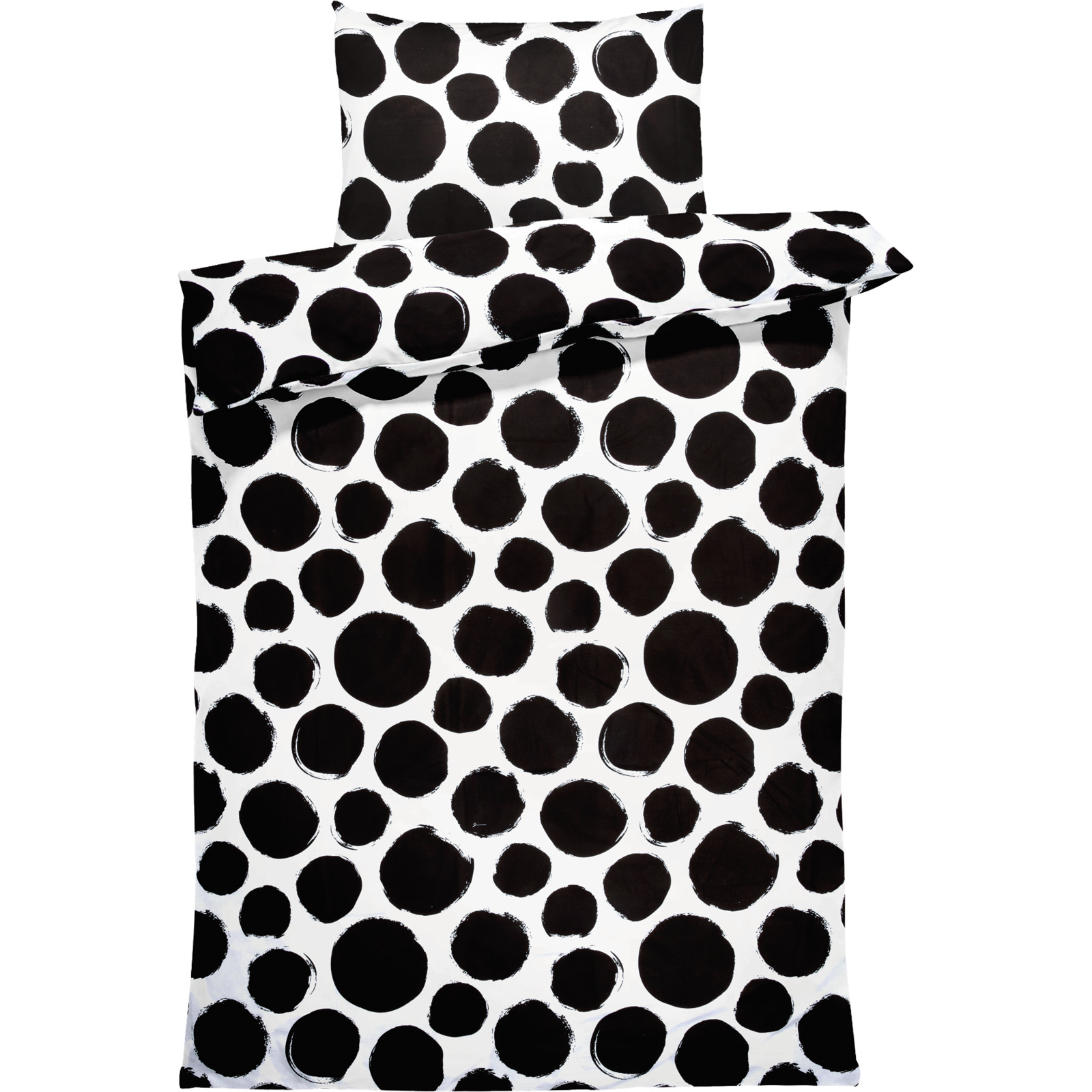 Bettwäsche schwarze Punkte 160x210 65x100 Bettanzug Nord