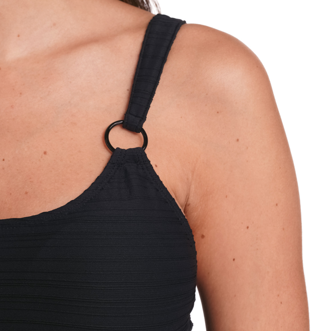 Gina Benotti Damen Shape-Badeanzug mit Streifenstruktur schwarz