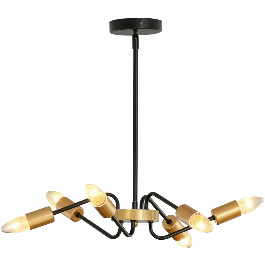 HOMCOM Hängeleuchte im Industrie-Design Schwarz, Gold