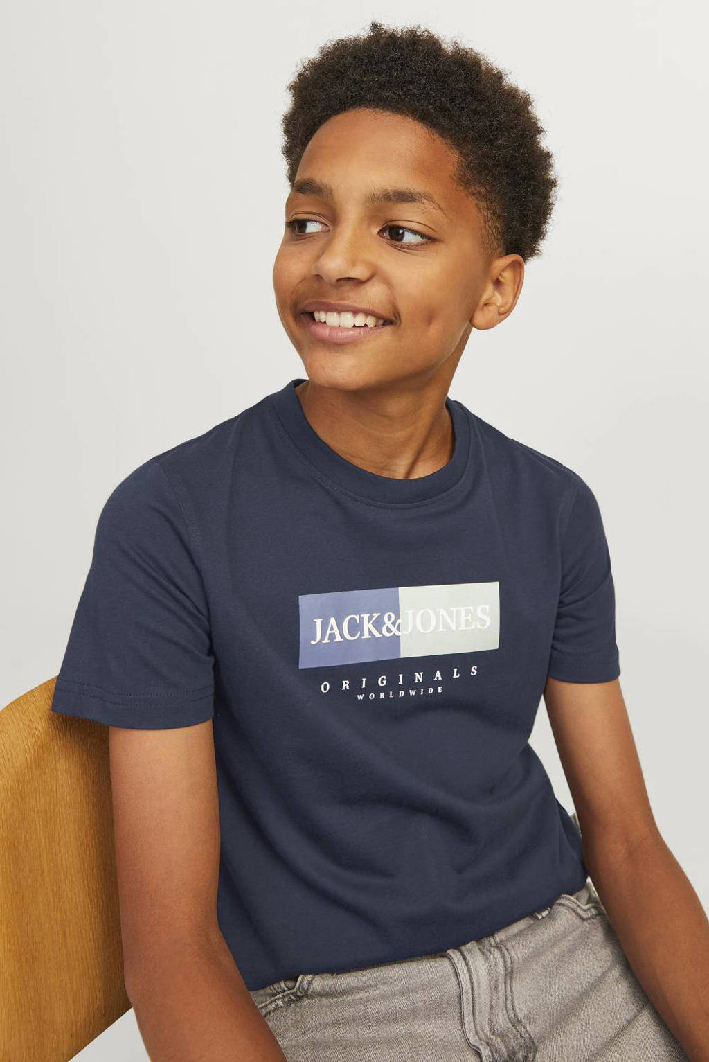 JACK & JONES T-shirt met printopdruk donkerblauw