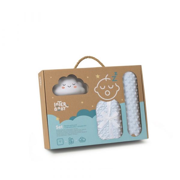 Interbaby Conjunto Manta   de Apoio   Lampada Azul