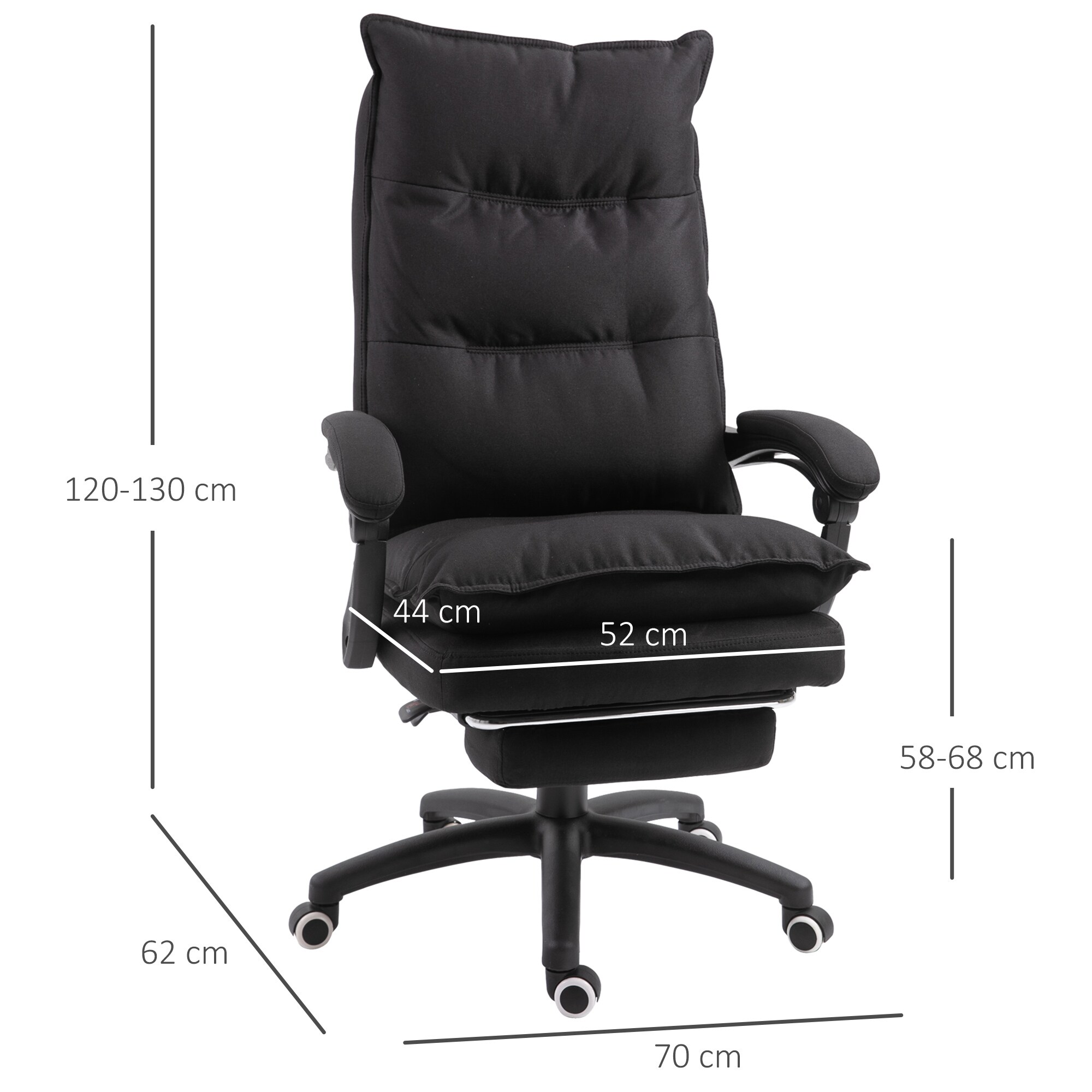 Vinsetto Bürostuhl mit Massagefunktion 70 x 62 x 120-130 cm (BxTxH)