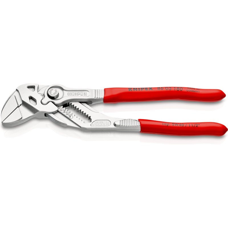 Pince-clé 180mm - Gainage PVC - Chromée - Ouverture 40mm - SC