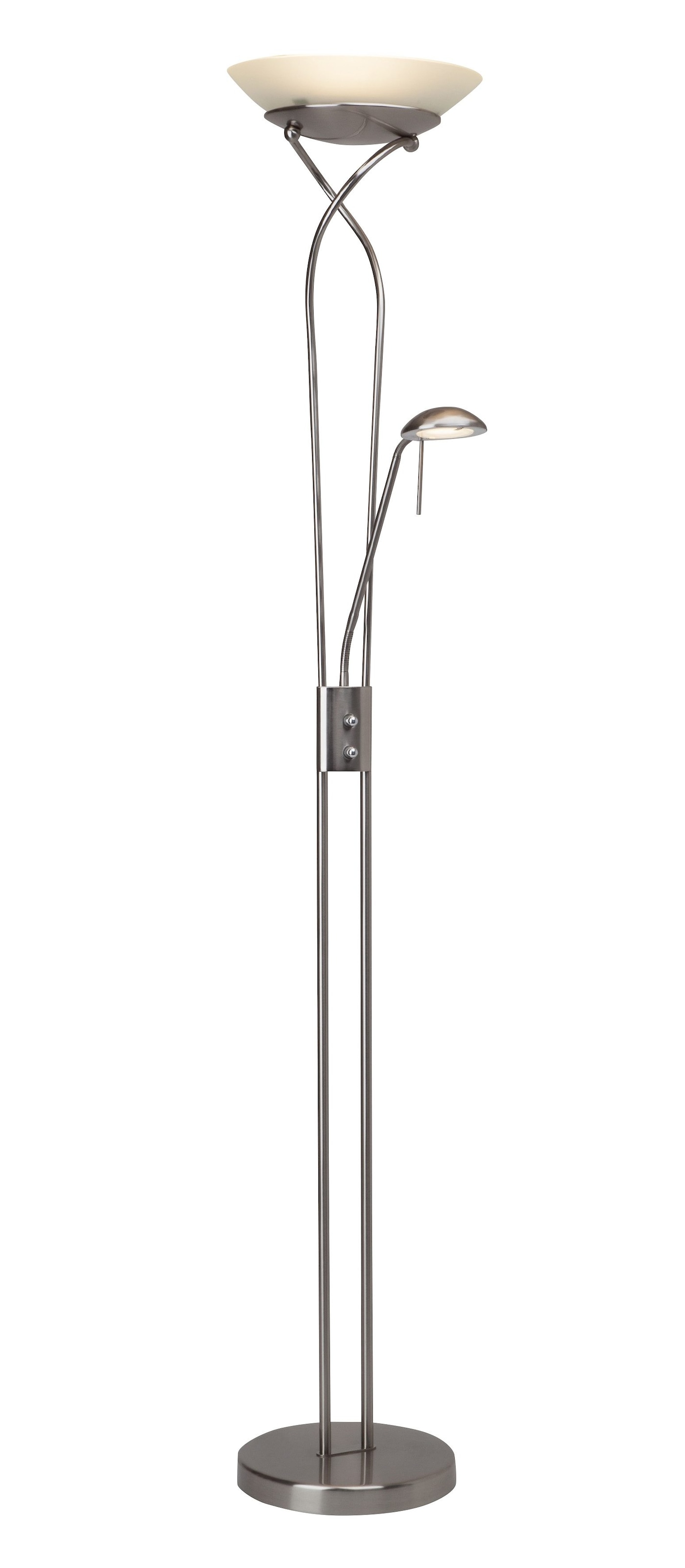 Brilliant LED Deckenfluter »Ollie« LED-Modul Lesearm, H 180cm, dimmbar, 2500lm, warmweiss, antik messingfarben