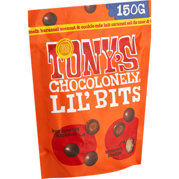 Tony's Chocolonely Lil' Bits Melk Karamel Zeezout & Cookie Mix 150 g