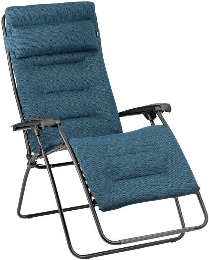 LAFUMA MOBILIER - Gepolsterter Relaxsessel Zero Gravity RSX CLIP XL -Klappbarer Liegestuhl für Garten und Innenbereich - Strapazierfähiges AirComfort®-Gewebe -Mehrpositionenliege XL, Komfortabel -Blau