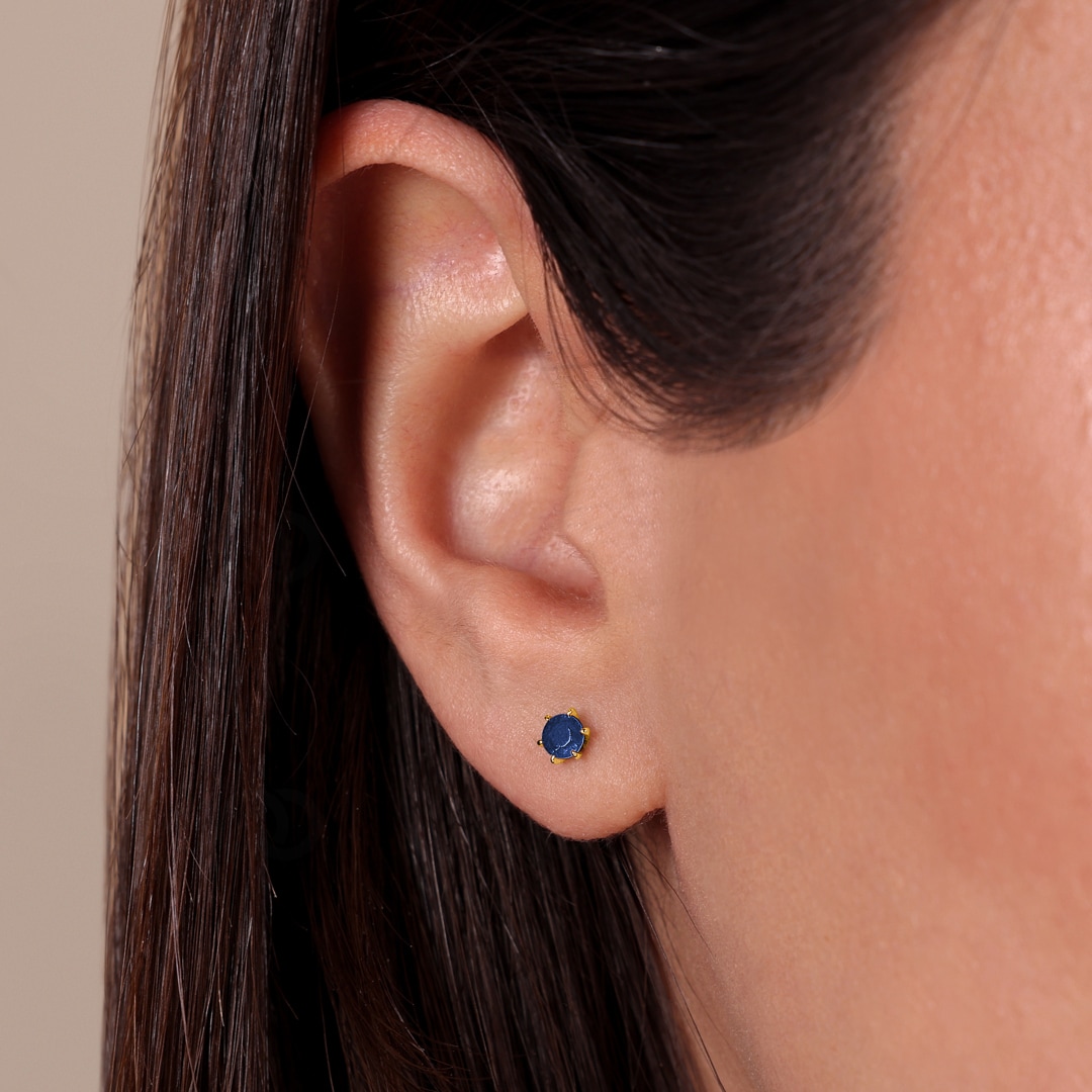 Ohrstecker 750/18 K Gelbgold mit Safir