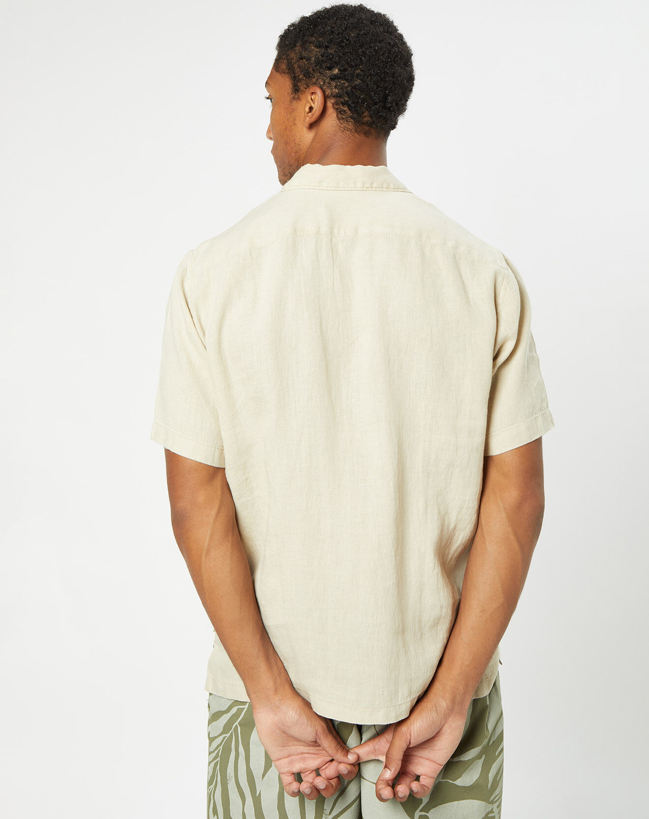 Marc O'Polo Chemise 100% Lin manches courtes Poche beige