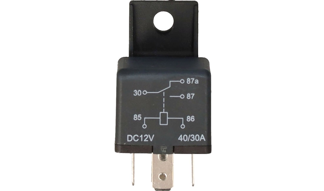 Omskifterrelæ 12V 30/40AMP 5-benet