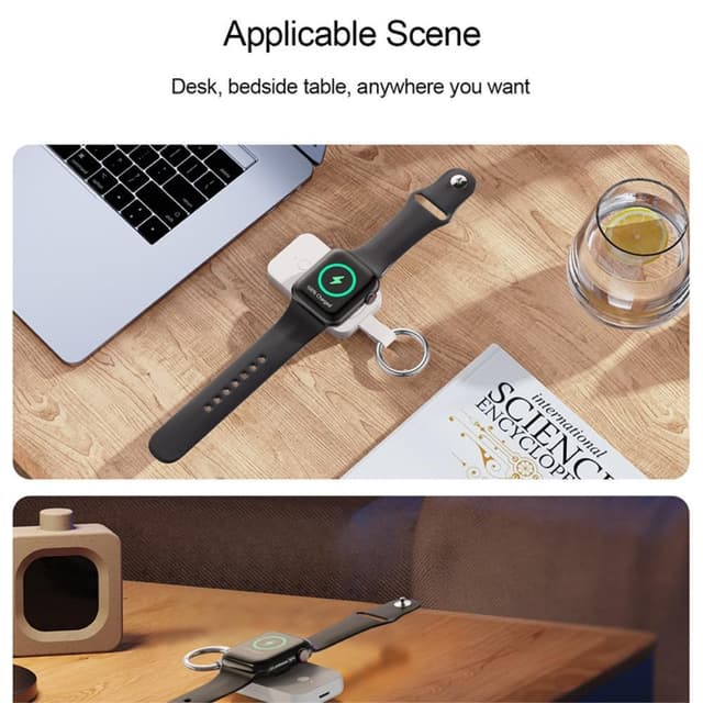 QI Powerbank til Apple Watch Ultra, Serie 8 7 SE 6 5 4 3 2