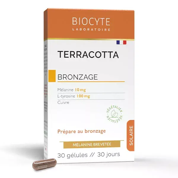 Biocyte Terracotta Tanning Melanin L-tirosine Copper 30 cápsulas