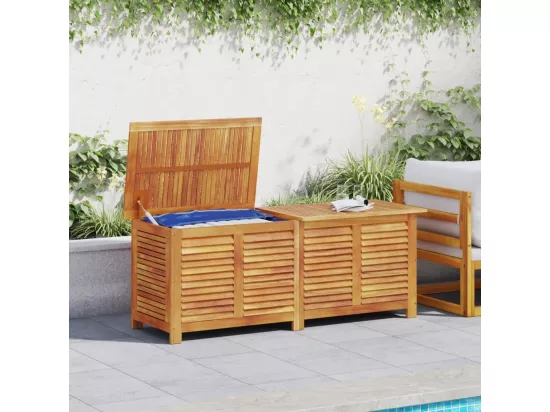 Boîte de rangement de jardin persiennes 150x50x56cm bois acacia