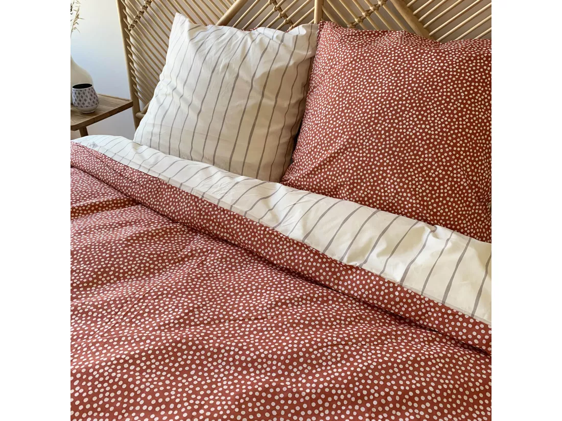 Parure de lit 260x240 cm coton issu de l'agriculture biologique POISINO Orange