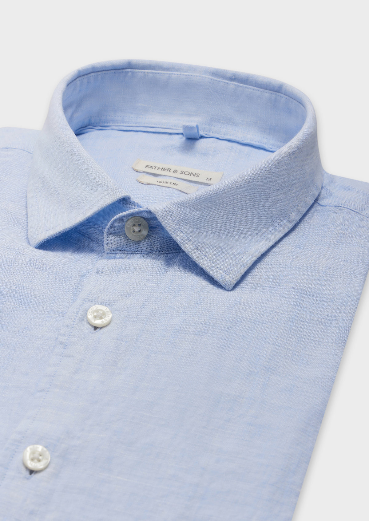 Chemise sport Slim en lin uni bleu ciel
