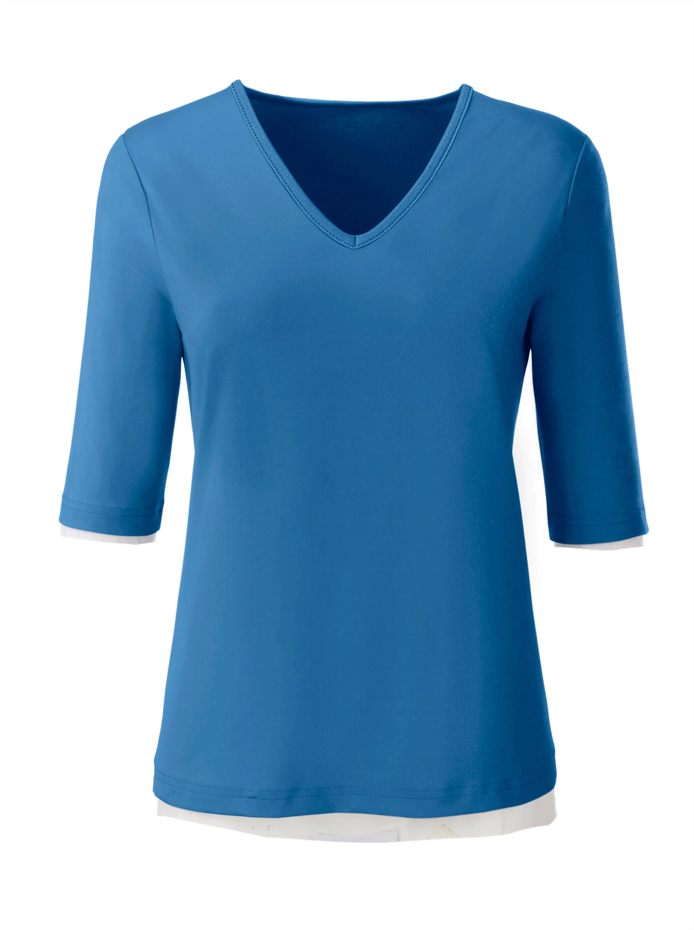 V-Shirt in blau