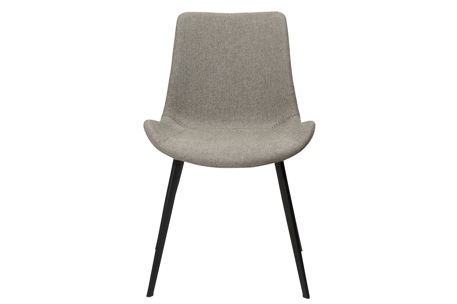 Hype spisestol Tekstil Bouclé Pebble Earth og sorte ben.