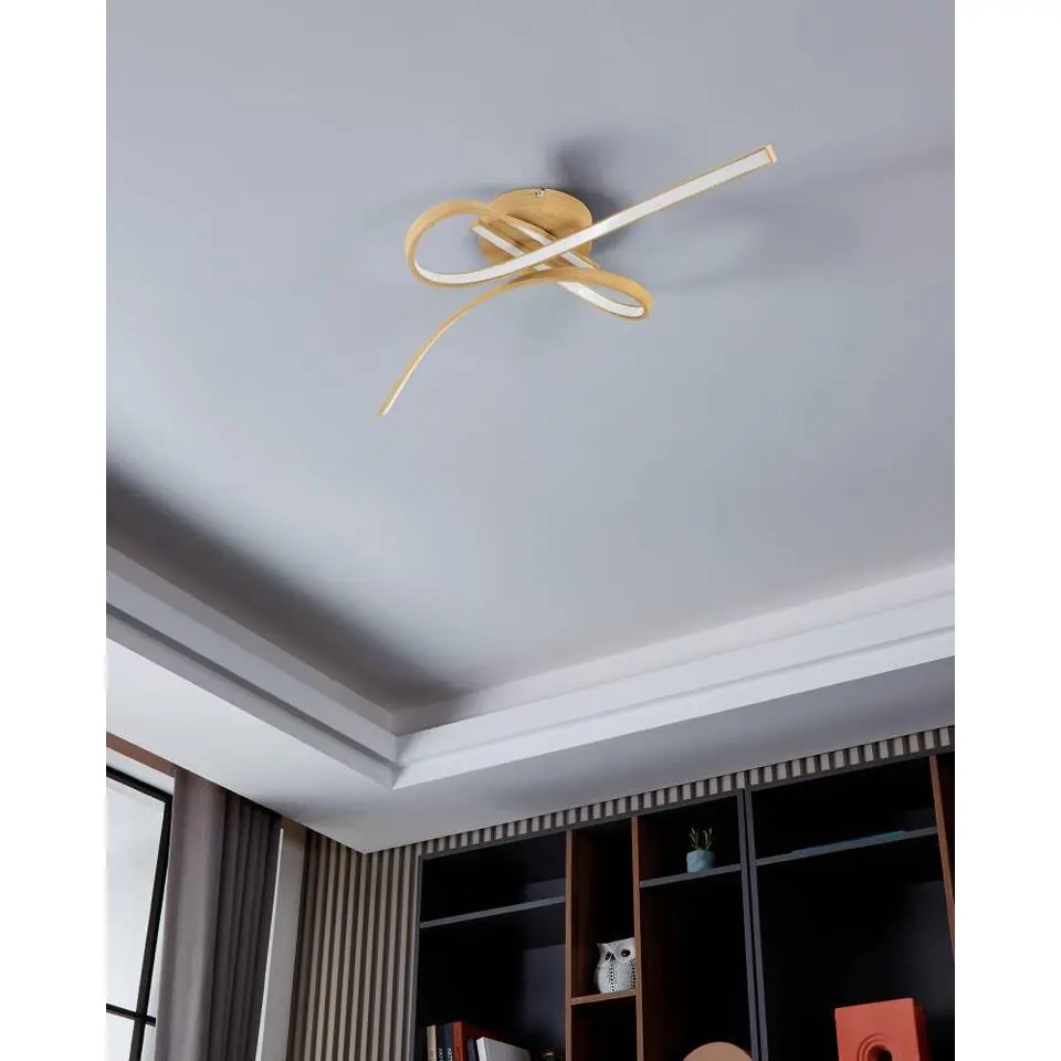 EGLO Selvina 2 Plafondlamp - LED - 68 cm - Lichtbruin/Wit