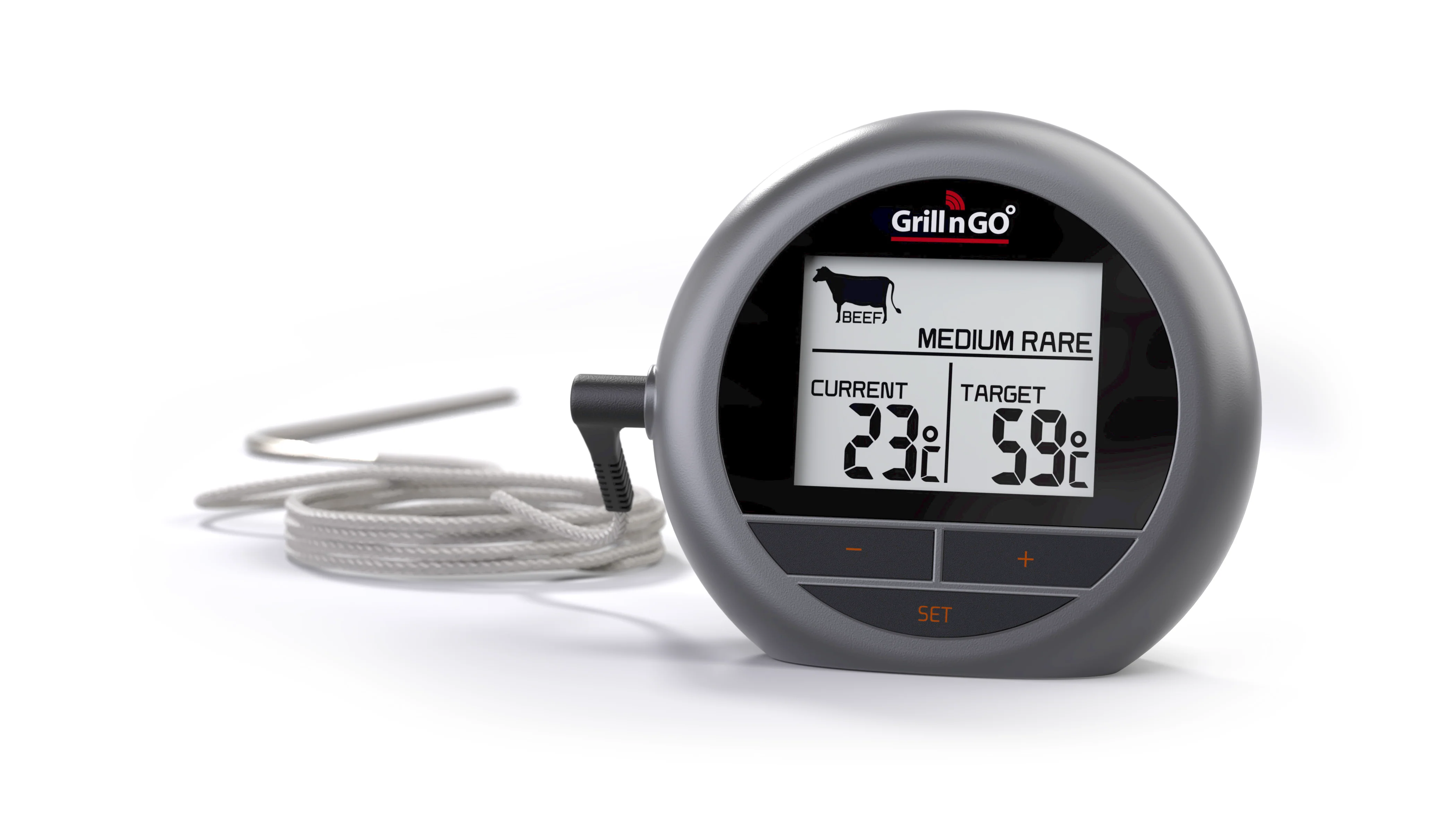 Grill n Go  One 2.0 Stegetermometer, Trådløs Bluetooth - grå