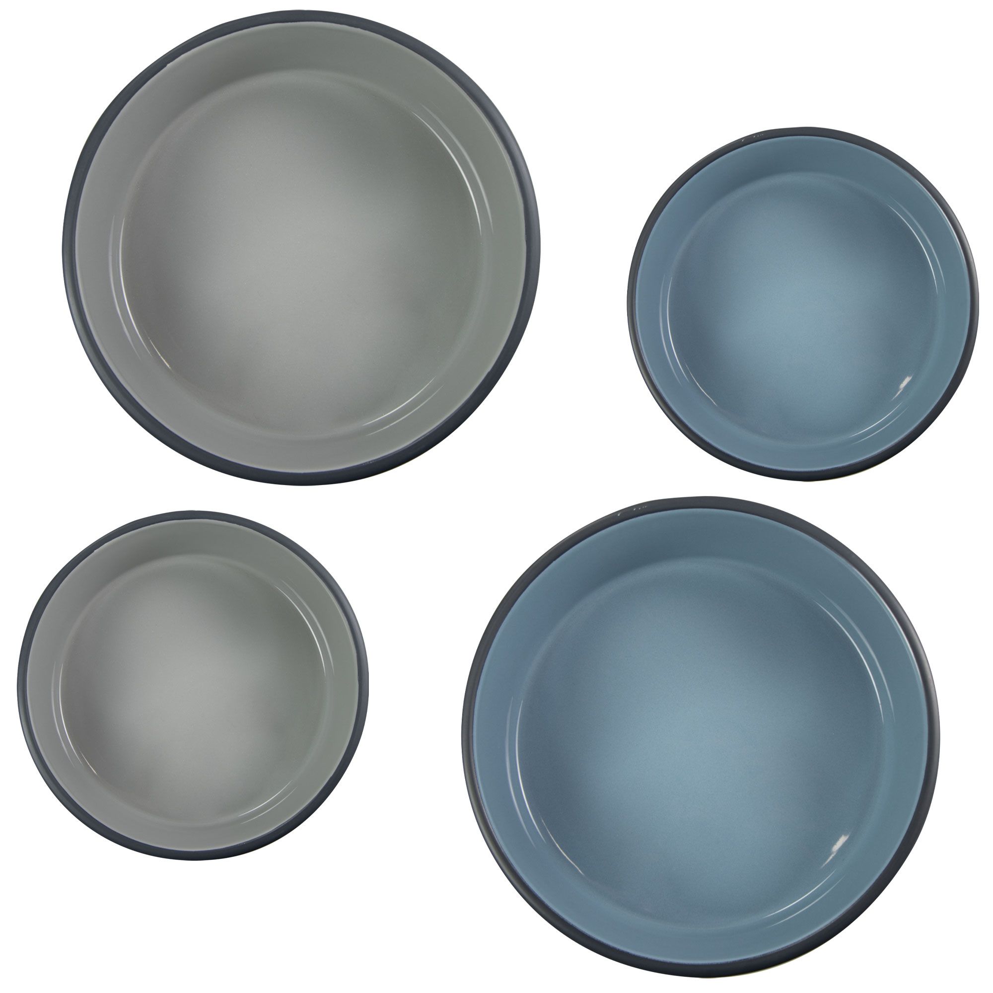 Hundenapf Jimmy - spülmaschinengeeignet - Set 2x0,75L - blau und grau