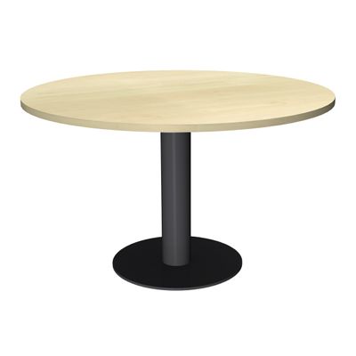 Table de réunion ronde - diam 100 cm - pieds tulipe anthracite - plateau imitation érable