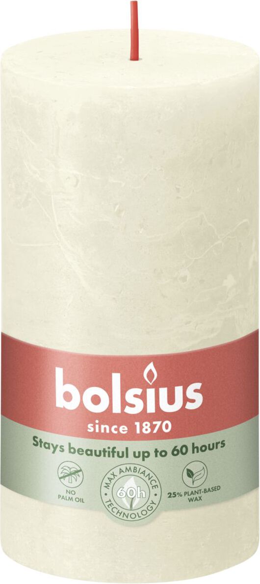 Bolsius stompkaars Rustiek Shine crème 60 uur D 6,8 H 13 cm