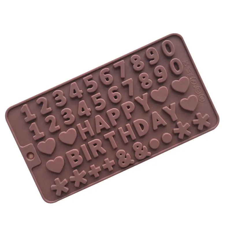 (49-fach) Silikon Silikon Geburtstags 3D Pralinen Form für Fondant / Schokolade Kuchen   Muffin Dekoration - Happy Birthday