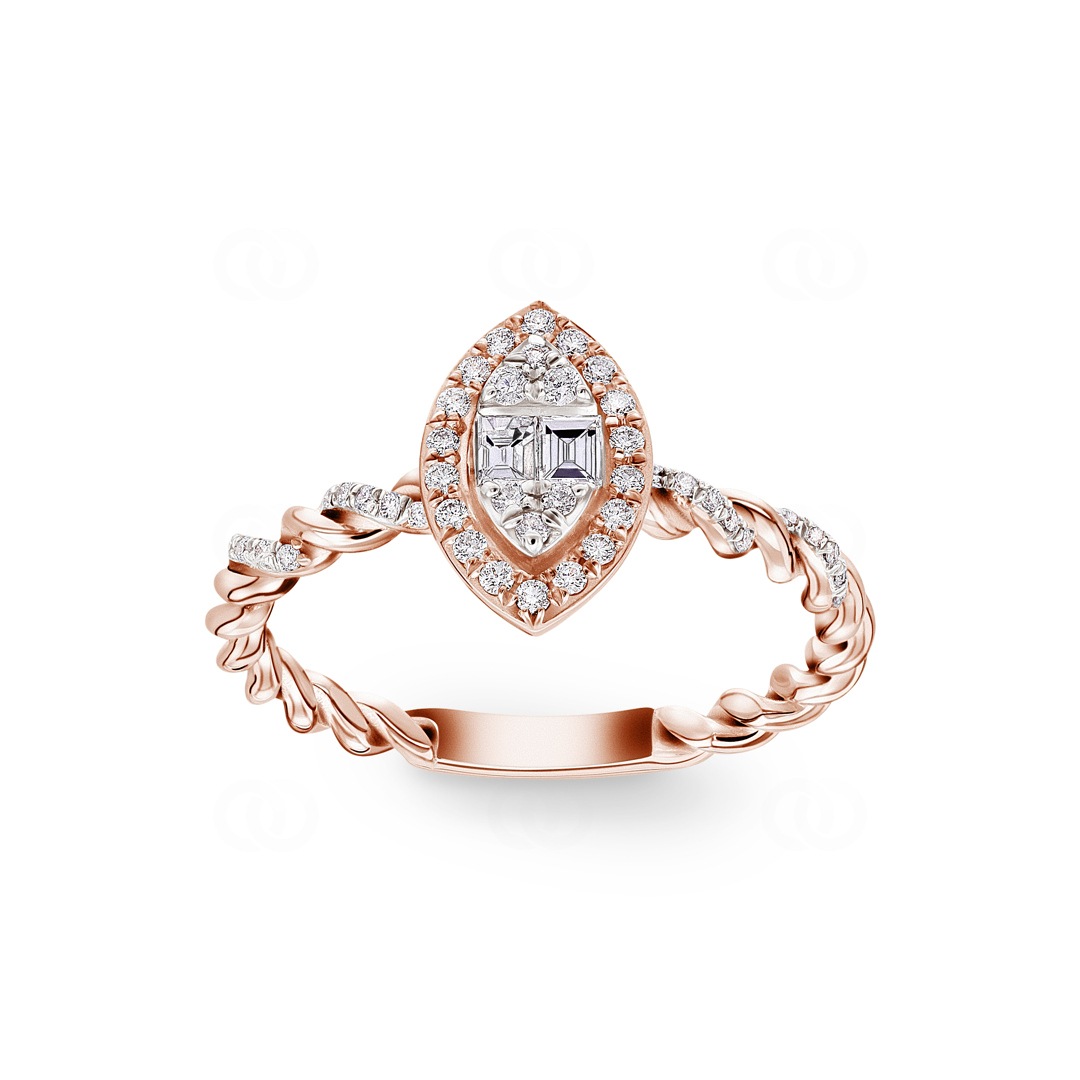 0.27 Karat Diamantring 750/18 K Roségold