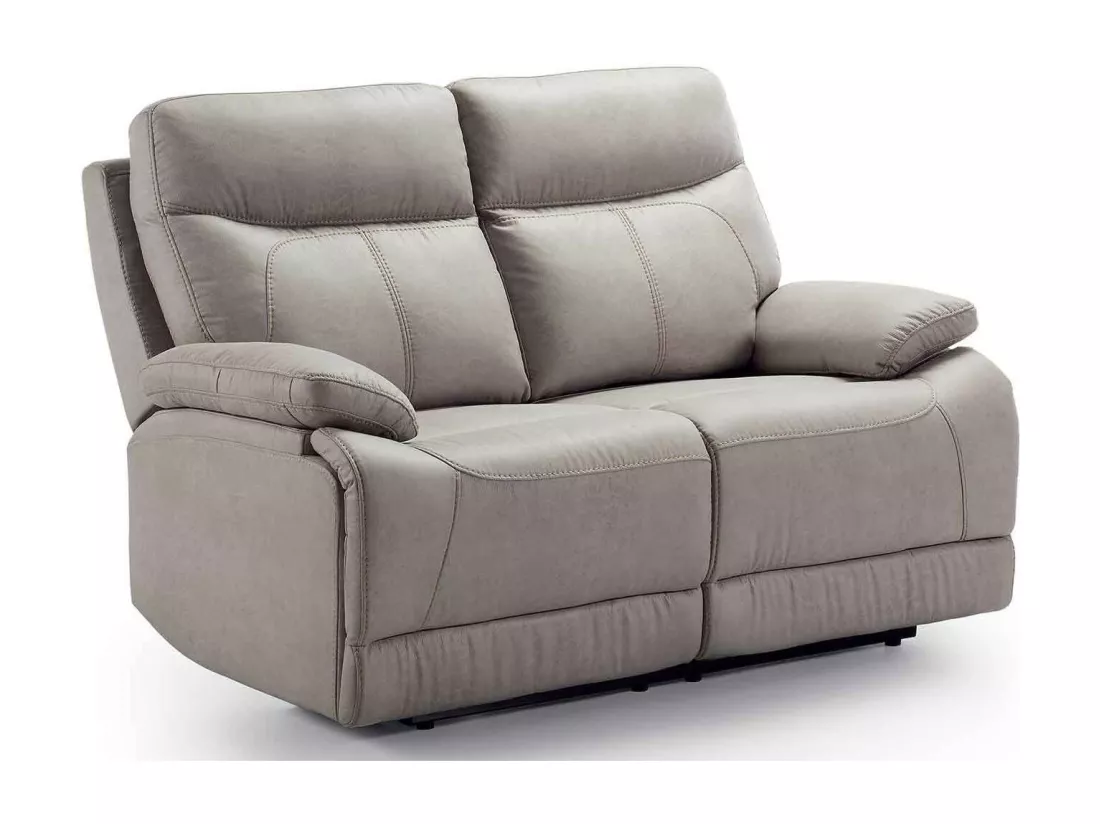 Canapé de relaxation électrique en microfibre Ducka-Couleur Beige-Système Electrique-1 place fauteuil