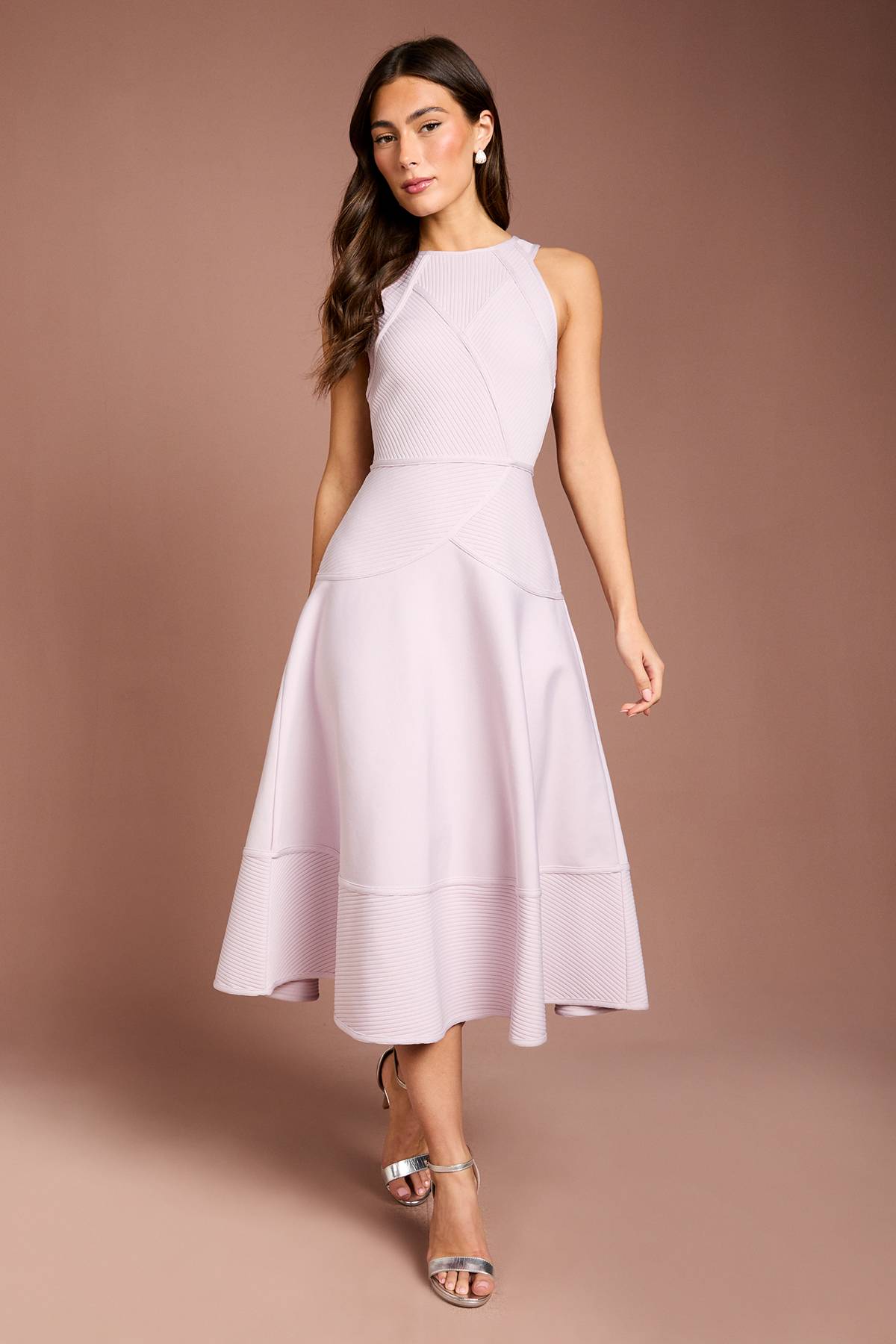 Coast Robe Midi À Col Licou En Bandage Côtelé