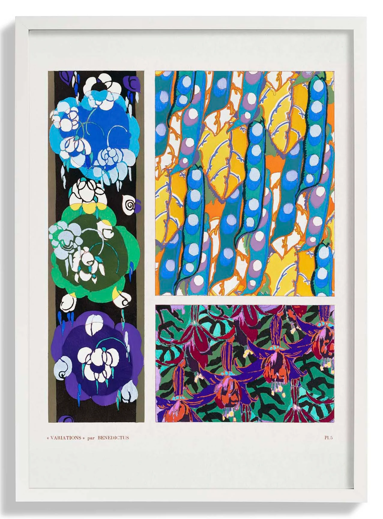 Bunte Vintage Art-Déco-Muster, Variation 5 von Édouard Bénédictus