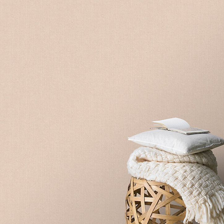 Papier peint vinyle intissé effet textile GoodHome beige L.10m x l.53cm