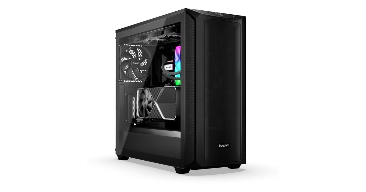 be quiet!SHADOW BASE 800 midi tower behuizing  (Zwart | 2x USB-A | 1x USB-C | Tempered Glass)