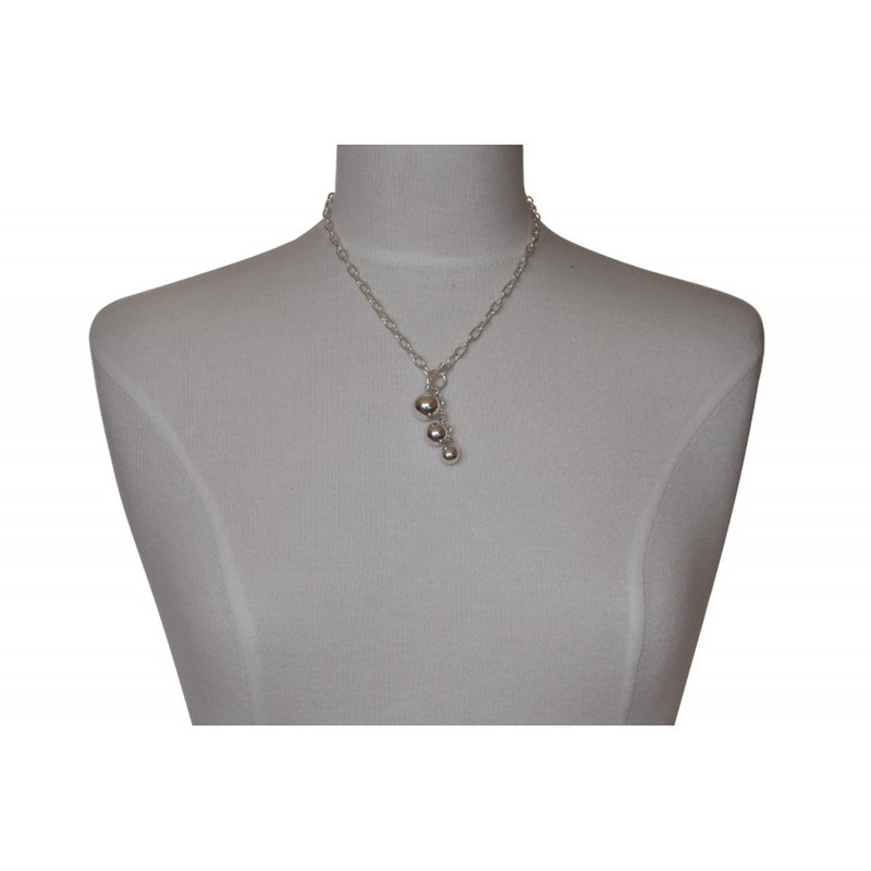 Collier Argent et Trois Billes Argent 925