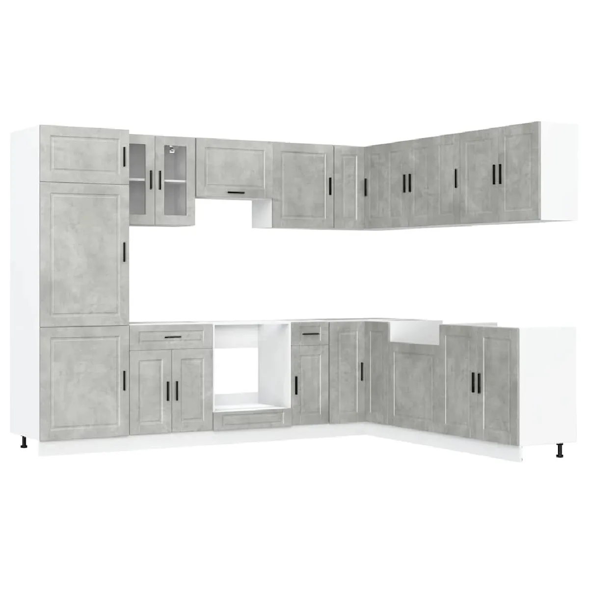 vidaXL Ensemble d'armoires de cuisine Porto gris