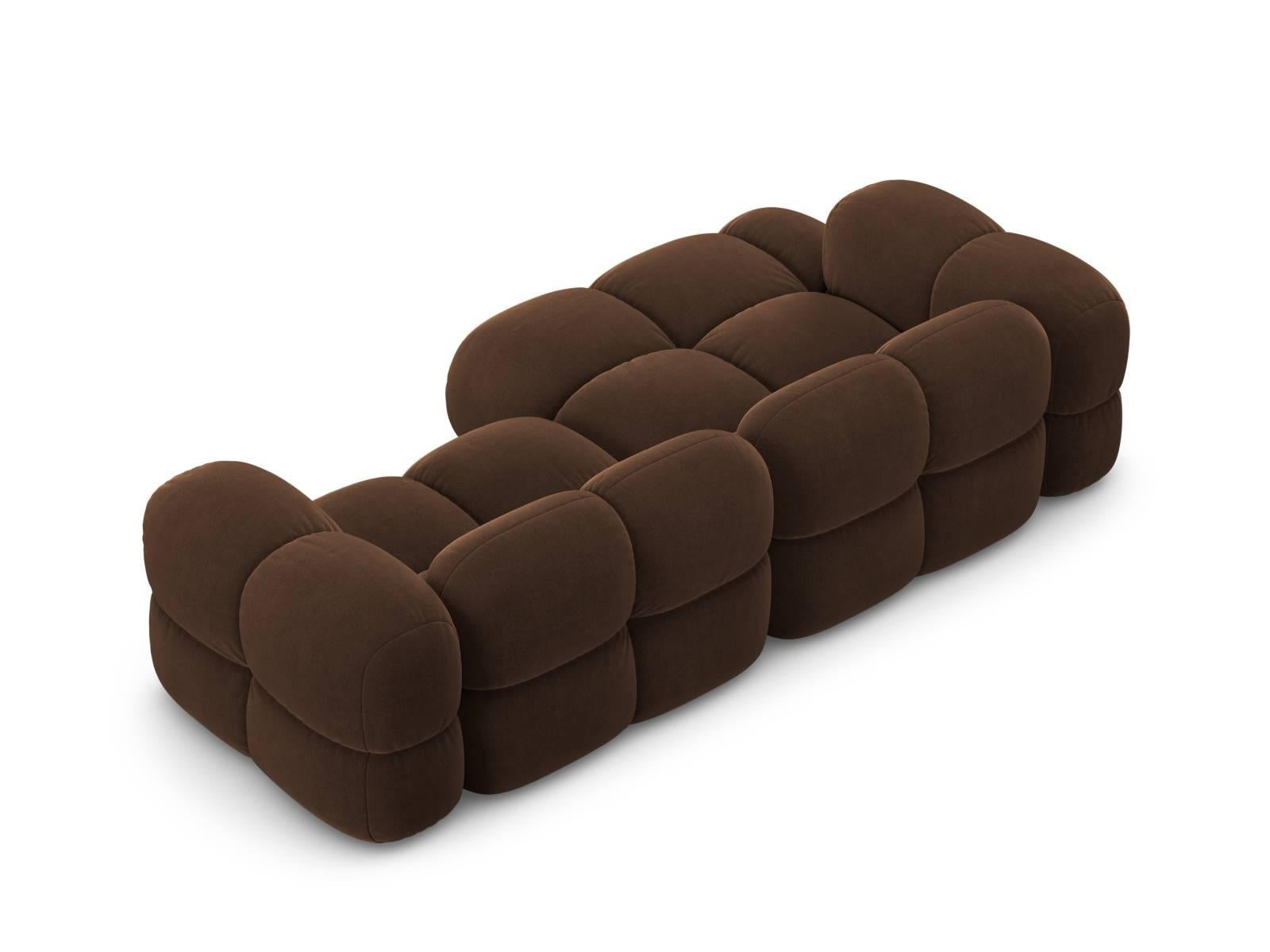 Cosmopolitan Design Loretto 2,5-zits Hoekbank Links - Velvet - Chocolade