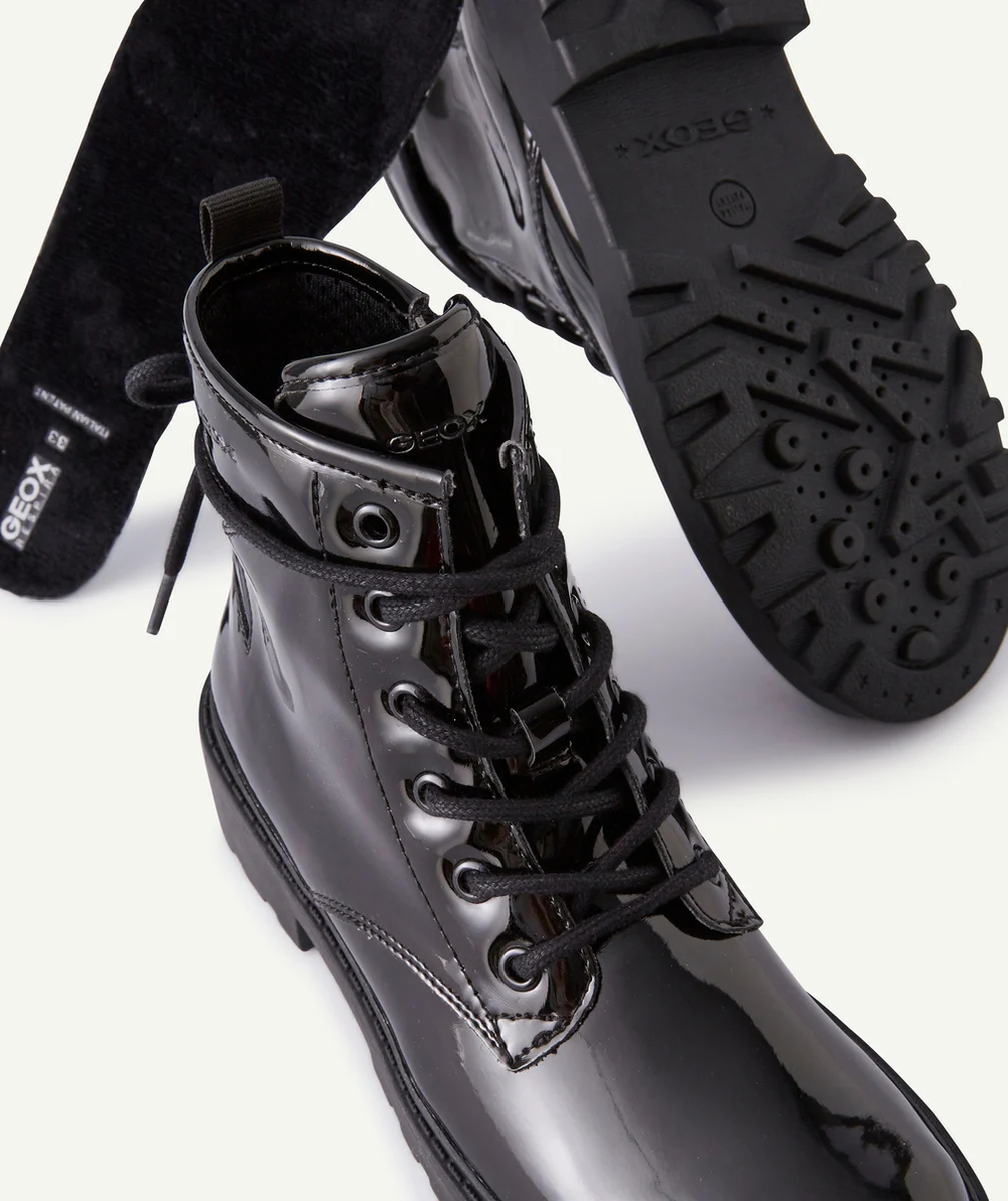 GEOXLES BOTTINES NOIRES VERNIES FILLE