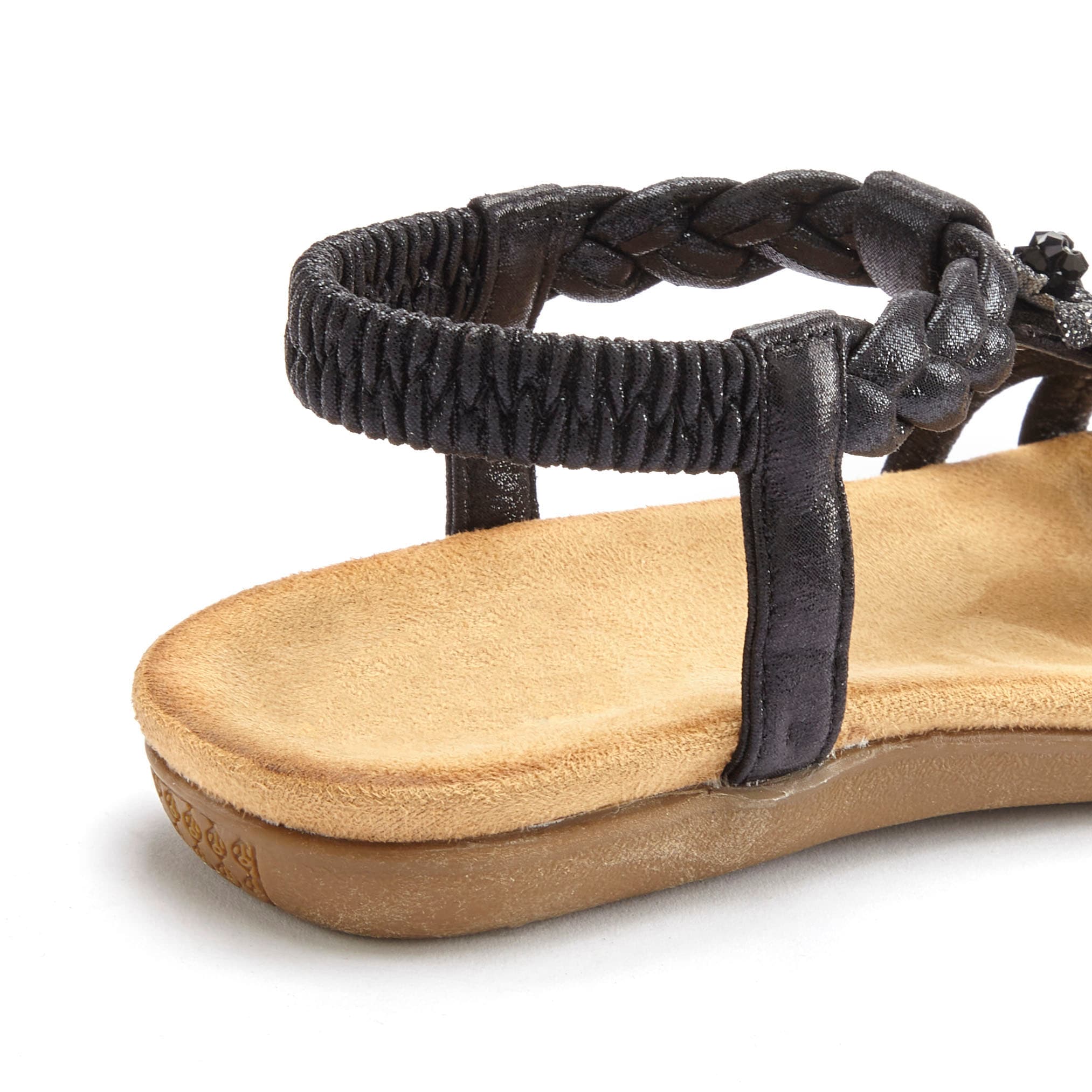 LASCANA Sandale »Sommerschuh«  Sandalette, Sommerschuh mit Schmucksteinchen und elastischem Riemchen