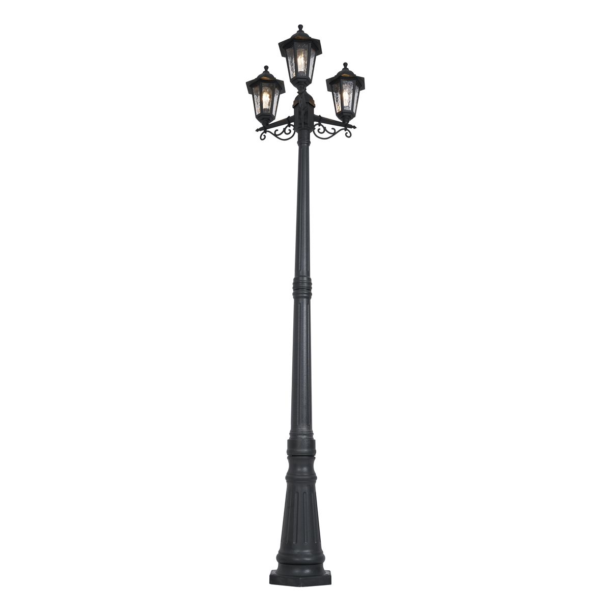 Klassieke buitenpaal zwart 217cm IP44 - New Haven Hammered