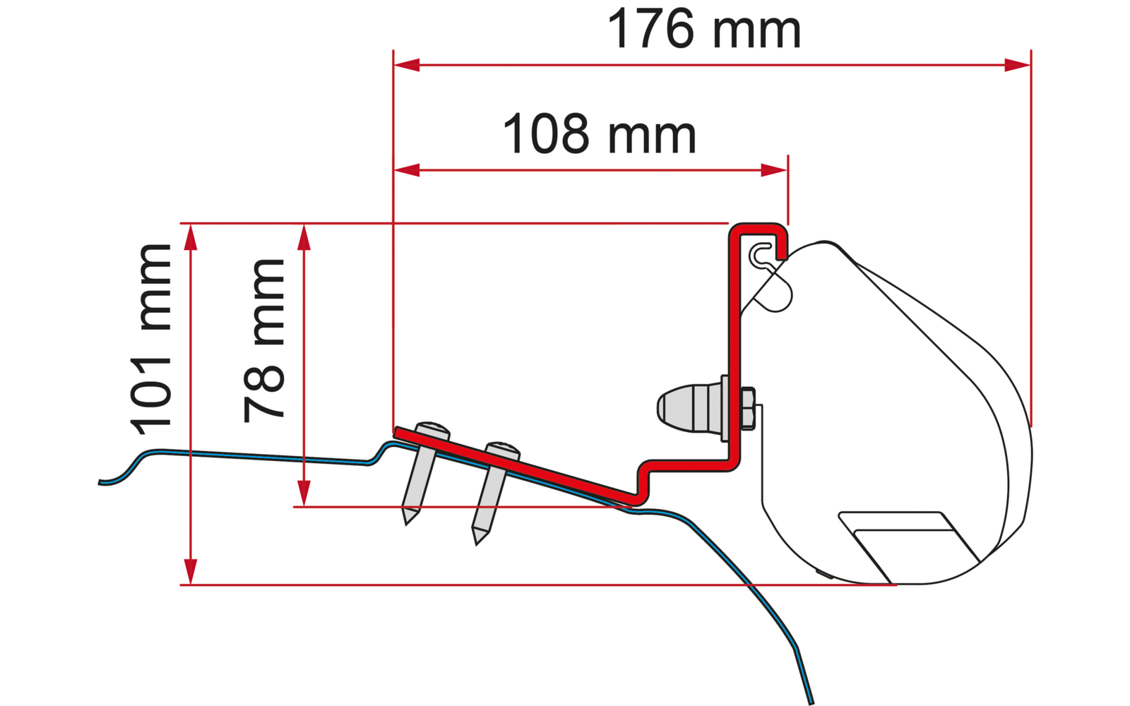 Fiamma Markisenadapter-Kit Ford Custom Cap Coast/Capland/Caplife - Deep B