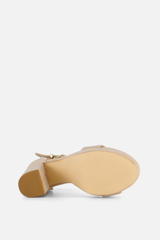 Ann Rocks Sandalen met hak beige Textiel
