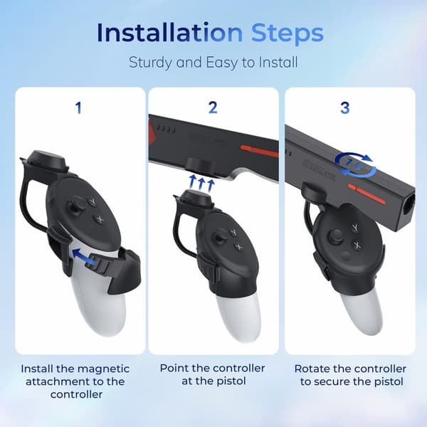 DEVASO til Meta Quest 3 VR spillpistolskytespillgrep